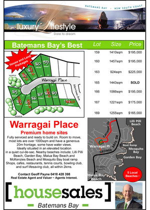 House Sales Batemans Bay Pic 5 - Warragai Place Land estate lots over 1000m2 some with water views from 165000