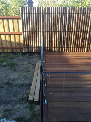 PRESTIGIOUS POOL FENCING Pic 5 - straight glass and bamboo