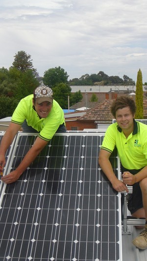 Byers Electrical (Vic) Pty Ltd Pic 5 - Clint and Will installing one of the many Solars