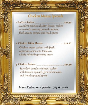 Maaza Restaurant Pic 3 - Chicken Menu Options