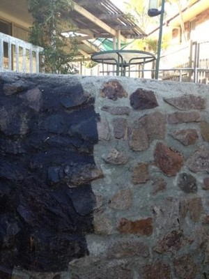 The Pressure Clean Experts Pic 4 - Rock wall pressure cleaned Sunshine Coast