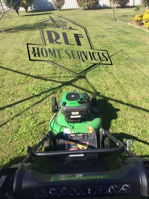 RLF Home Services Pic 4 - A happy lawn mowing client in Rutherford