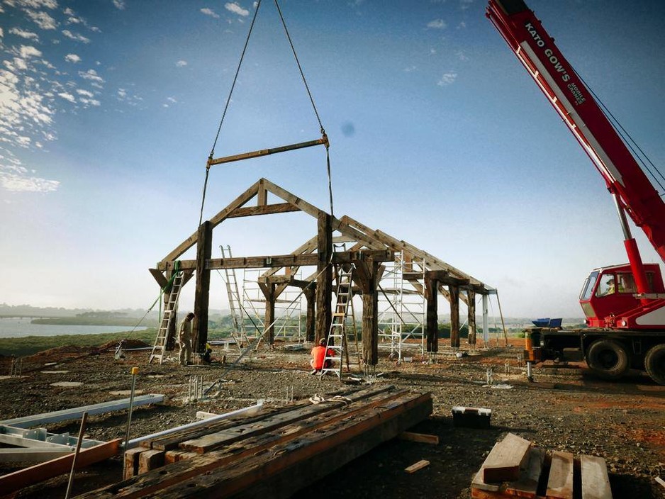 Amber Creek Farm and Sawmill Pic 1 - Massive Timber Frame house by Amber Creek Sawmilling