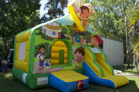 Giggling Geckos Jumping Castle Hire Pic 4 - Large Combo Castles Dora or Super Heros or Princess