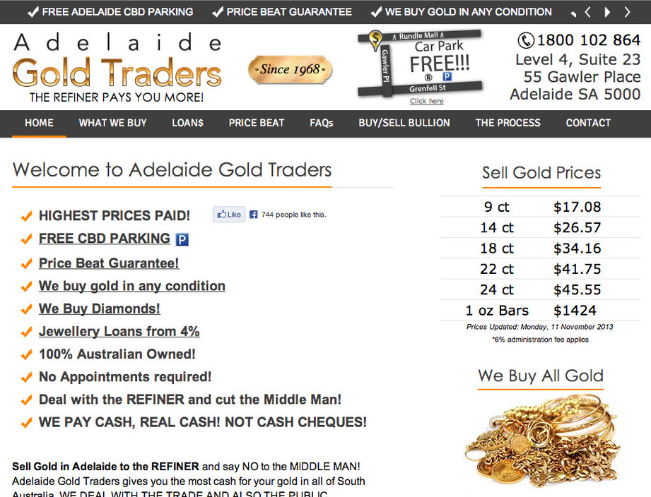 Adelaide Gold Buyers and Traders Pic 1 - We Advertise Sell Gold Prices