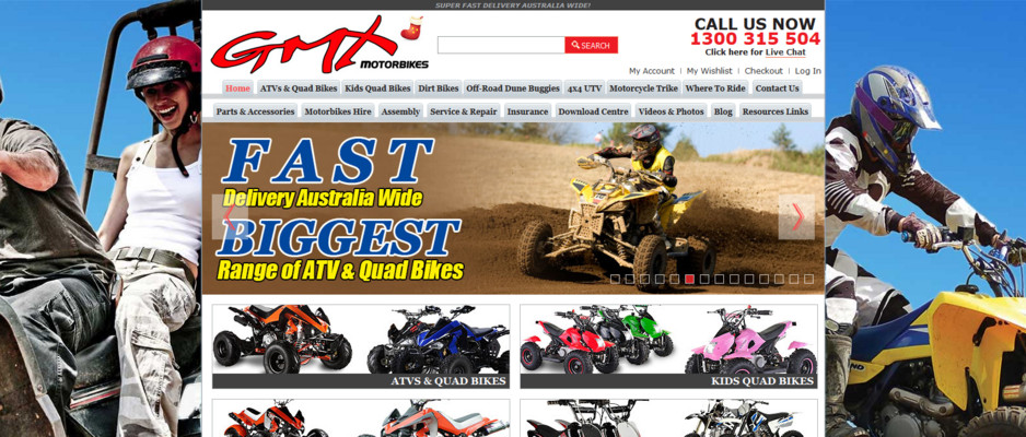 GMX Motorbikes Online Australia (ATV Quad Bikes & Dirt Bikes) Pic 1 - GMX Motorbikes Online Australia Website Home Page