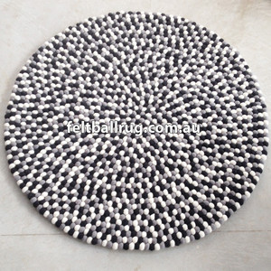 Felt Ball Rug Australia Pic 5 - black grey and white felt ball rug