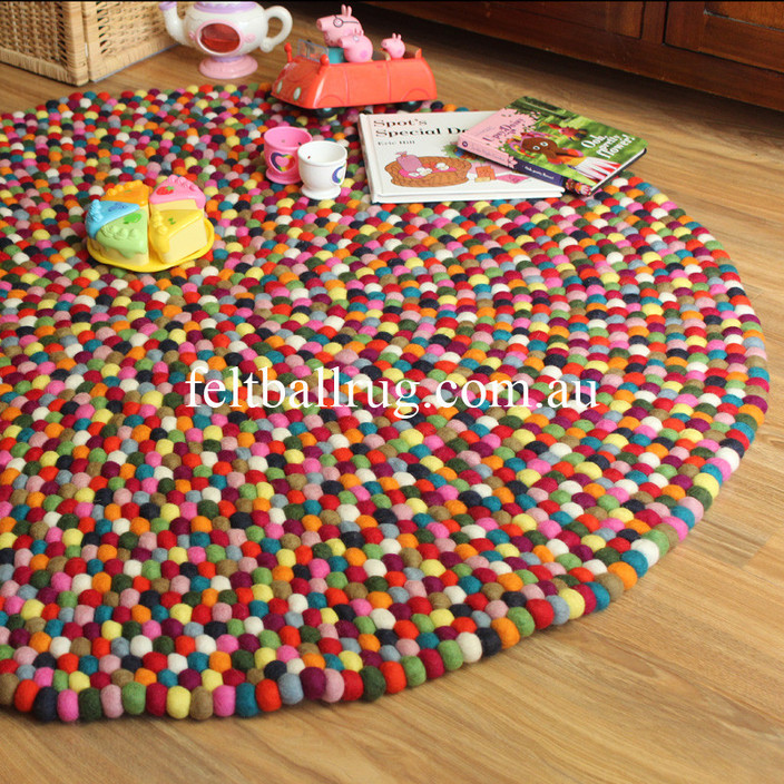 Felt Ball Rug Australia Pic 1 - multicolored felt ball rug