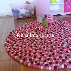 Felt Ball Rug Australia Pic 4 - pink felt ball rug