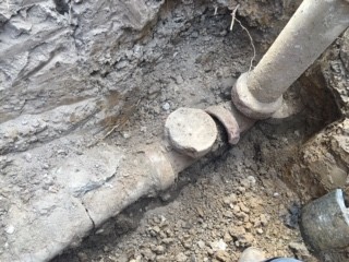 Drainpro Pic 1 - Old terracotta pipe before