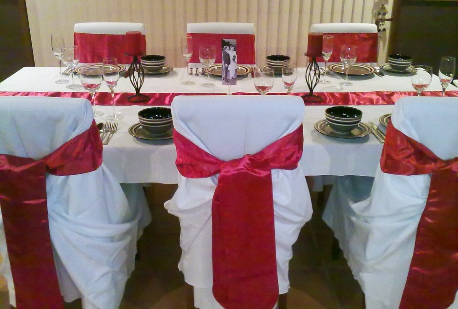 idocovers Pic 1 - Red satin sash chair covers