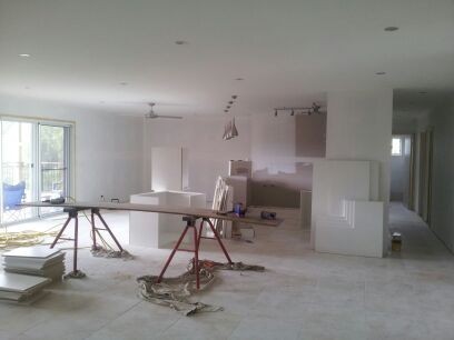 Mike Washington - Building Results Pic 1 - Plastering Kitchen and Tiling