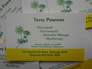 Terry Pearson Pic 4 - Clinic Business Card