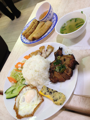 Asian Taste Lunch Express Pic 4 - Rice Combination and Spring Rolls