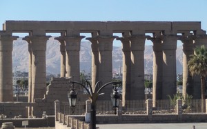 LUXOR Light Ascension Pic 2 - Luxor Temple with the Theban mountains in the back ground