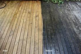 Bens Backyard Pic 4 - decking cleaning prior to staining