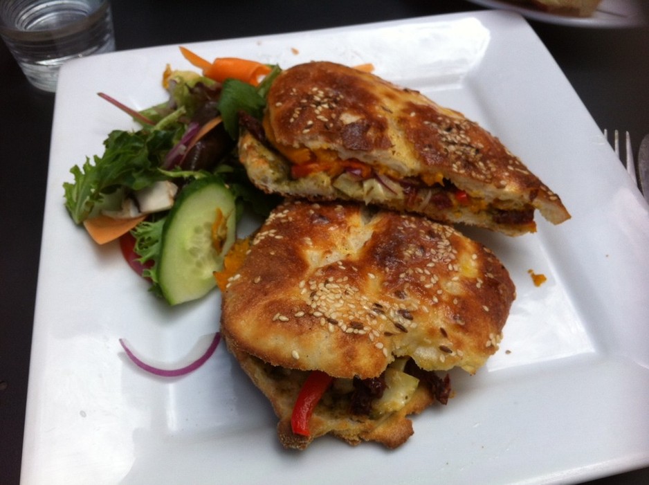 The Orient Expresso Pic 1 - Roast Vegetable foccaccia with side of salad