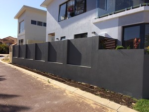 Perth Bricklaying Company Pic 2 - Rendered fence finished product