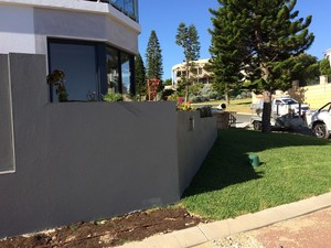 Perth Bricklaying Company Pic 3 - Rendered fence finished product