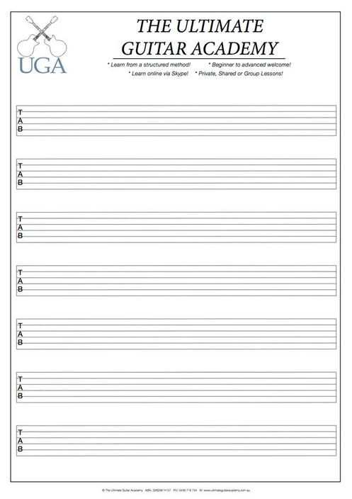 Ultimate Guitar Academy Pic 1 - FREE TAB SHEET