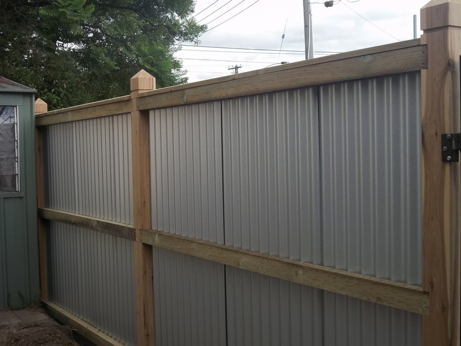 Just Fence It Pic 1 - Corrugated Iron Fence with Feature Posts