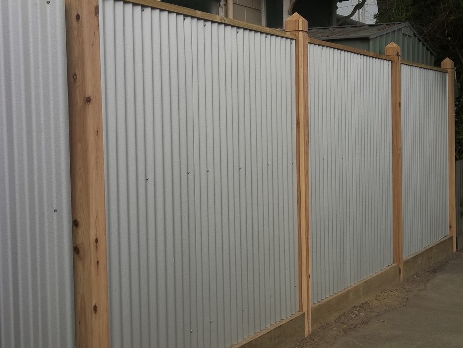 Just Fence It Pic 2 - Corrugated Iron Fence with Feature Posts