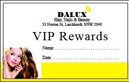 Dalux Hair, Nails & Beauty Pic 5 - lets enjoy VIP rewards card