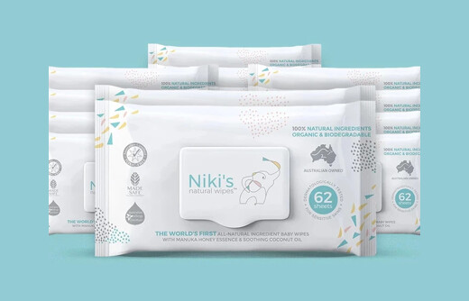 Niki's Natural Baby Wipes Pic 1 - Nikis Natural Baby Wipes 12 pack