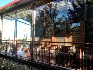 Hunter Aussie Outdoor Alfresco/Cafe Blinds Pic 3 - Enclosing your verandah with clear PVC blinds allowing extra living space for the family