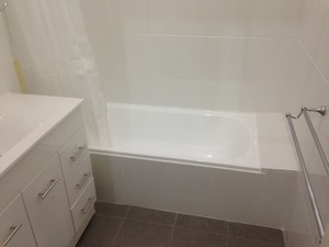 Cooper-Glaze Bathrooms Pic 4 - Resurface Bath Vanity Basin and Tiles