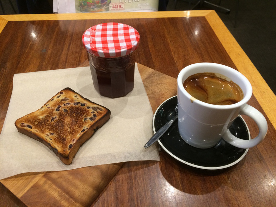 Short Black Cafe Pic 1 - Fruit toast jam and coffee