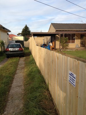 Better Timber Fencing Pic 4 - Standard paling fence with 2 low bays