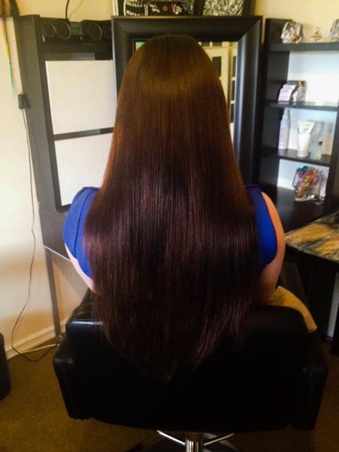 John Knight Hair Extensionist Pic 1 - 20inch Indian Remy Hair Extensions in 2 Dark Brown applied via Micro WeftWeave