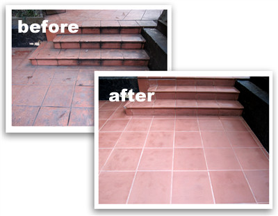 Magicare Clean Pic 1 - Stone Tile Grout Cleaning Before and After