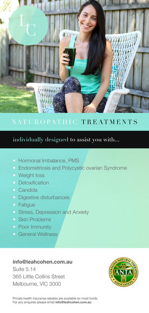 Leah Cohen Naturopathy Pic 2 - brochure Back