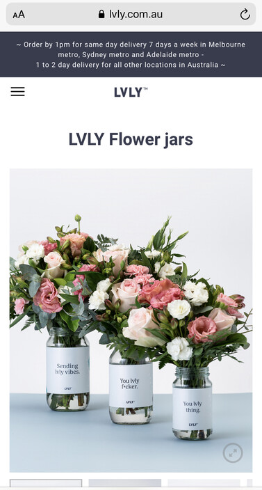 LVLY Pic 1 - Advertised flowers compared to actual flowers