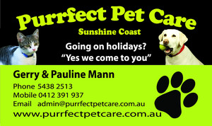 Purrfect Pet Care Pic 2 - Purrfect Pet Care Sunshine Coast