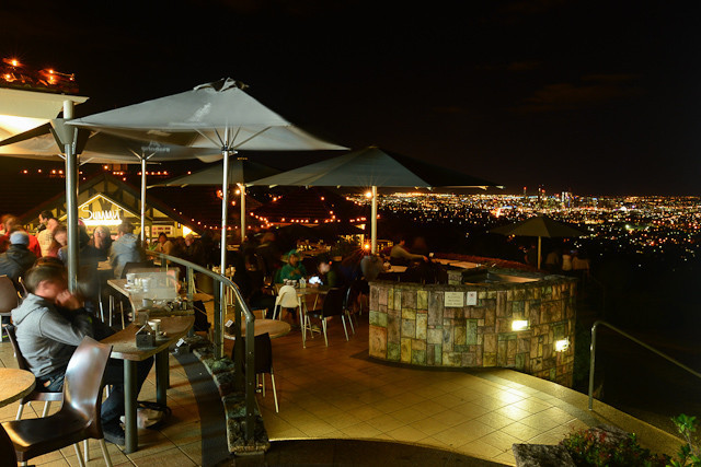 Kuta Cafe Pic 1 - Night dining on the terrace offers a view of sparkling city lights