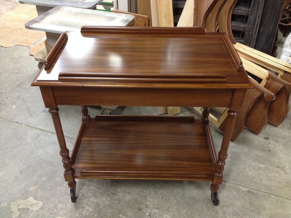 Suburban French Polishers Pic 2 - Traymobile after restoration Stripped and polished natural colour with a lacquer finish