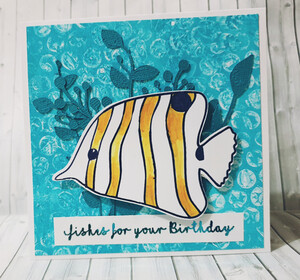 Handpress Cards Pic 3 - Fishes for your birthday