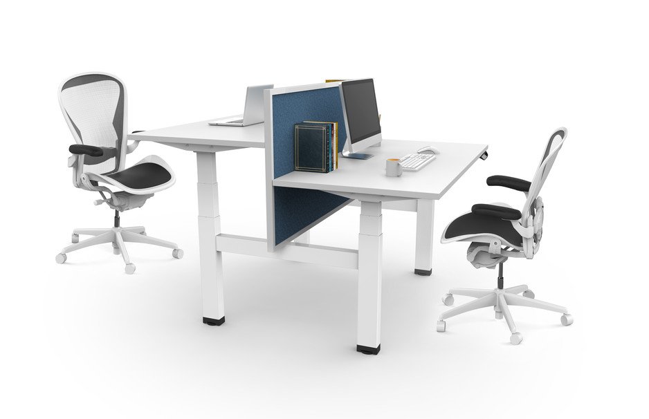 Ergonomic Furniture Direct Pic 1 - Two Person Electric Adjustable Workstation