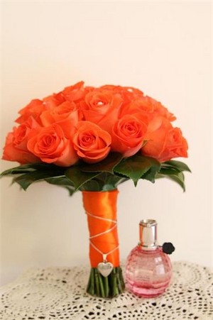 Bella Flora Designs Pic 3 - Vibrant Bridal Hand Tied Bouquet of Orange Roses