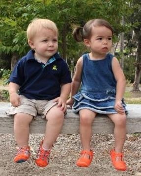 Cute to Boot Pic 3 - Brighten up your little ones day with these trendy Orange summer sandals Patrick for the boys and Savannah for the girls perfect for any denim outfit