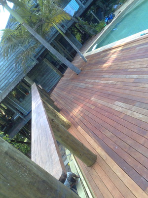 Pride Carpentry & Joinery Pic 4 - kwila pool side deck and handrails