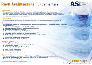 Advanced Spatial Technologies Pic 4 - Revit Architecture Fundamentals