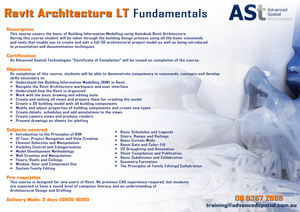 Advanced Spatial Technologies Pic 5 - Revit LT Fundamentals