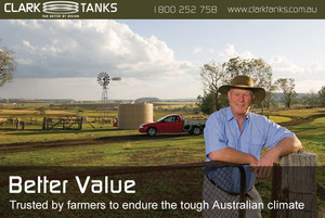 Clark Tanks Pic 3 - Better Value Clark Tanks are trusted by farmers to endure the tough Australian climate For more information visit our website wwwclarktankscomau or call 1800 252 758