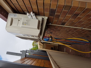 Dynamic Heating Cooling Electrical Pic 3 - Actron split system wall bracket installation