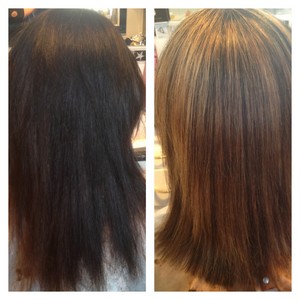 Luscious lengths hair and beauty Pic 4 - Before and after my client wanted to go blonde by foiling and gradually get lighter