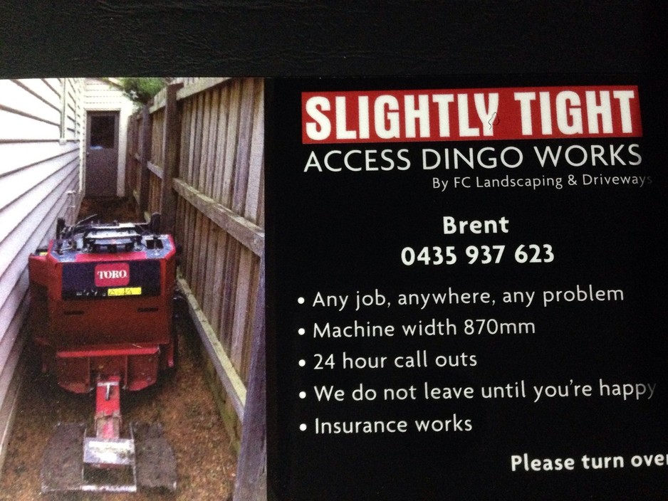 SLIGHTLY TIGHT ACCESS DINGO WORKS Pic 1